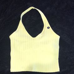 Brand New Never Worn Closet Clean Out If Ready To Purchase Please Make An Offer Smoke Free Home Thanks ! Yellow Ribbed Sleeveless Tank Top, Yellow Stretch Halter Neck Top, Casual Yellow Ribbed Top, Yellow Ribbed Stretch Tank Top, Yellow V-neck Crop Top For Day Out, Casual Yellow Halter Top For The Beach, Yellow Fitted Halter Neck Crop Top, Yellow Stretch Crop Top Tank, Trendy Yellow Crop Tank Top