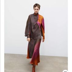 Skirt Only Multicolor Long Skirt For Fall, Multicolor Flared Skirt For Fall, Fall Asymmetrical Lined Skirt Dress, Elegant Multicolor Fall Skirt, Chic Multicolor Skirt By Zara, Chic Multicolor Skirt For Fall, Chic Multicolor Zara Skirt, Chic Multicolor Fall Skirt, Multicolor Skirt For Workwear In Fall