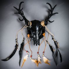 This Antelope Animal Skull Mask With Deer Horns Is Made From Plastic, Then Decorated And Hand Painted To Give It An Beautiful Aged Texture Look. The Mask Is About 16" Tall And 16" Wide. The Masquerade Mask Will Make A Great Costume Accessory. Product Feature Made From Plastic With Plastic Plastered And Hand Crafted And Hand Painted. Great For A Masquerade Ball, Venetian Costume, Halloween Costume Features Mythological Beasts May Also Be Used As A Display Piece Hand Painted With An Unique Texture Sheep Oc, Animal Skull Mask, Mythological Beasts, Red Masquerade Mask, Antelope Animal, Masquerade Halloween Costumes, Masquerade Mask Black, Deer Mask, Venetian Costume