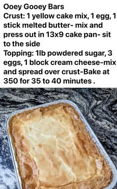 a baking pan filled with food on top of a counter