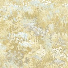 an image of a wallpaper with flowers and plants on it's surface in shades of yellow