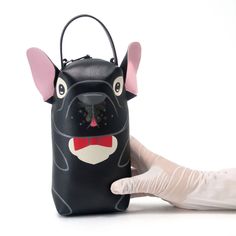 Black French Bulldog pencil pouch bag. Bag size is approximately 19x5x8cm.,This zippered case measures 25cm.,strong No.5 ykk zipper.a long matching strap 17-20cm. for easy carrying.and there's also as all metal loop for attaching the strap when you want in to be a crossbody bag. Hand- painted technique with high quality paints on synthetic leather,exquisite sewing washable.‼️This listing is for a bag with a loop on top.  Bag strap is not included. Cute animal handmade bag.It is perfect for stori Novelty Rectangular Pencil Case For Everyday Use, Black Pencil Case With Removable Pouch, Black Pencil Case With Zipper Closure As Gift, Black Leather Pencil Case For Daily Use, Black French Bulldog, Black French Bulldogs, Make Up Case, Handpainted Bags, Painted Bags