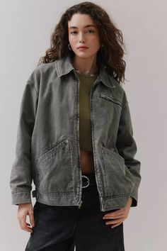 BDG Daniel Canvas Jacket | Urban Outfitters Bdg Jacket, Jacket Outfit Women, Canvas Jacket, Workwear Jacket, Work Wear Women, Small Chest, New Wardrobe, Jeans For Sale, Outerwear Women