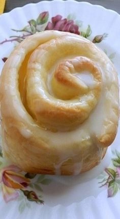 a close up of a pastry on a plate