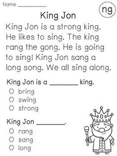 the king and queen worksheet for kids to practice their reading skills with pictures