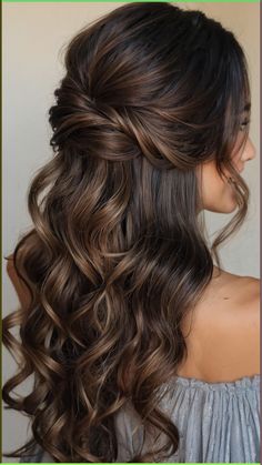 Looking for bridesmaid hair inspo for your upcoming wedding Whether you have long simple or side-parted hair we've got you covered with elegant and beautiful styles From half-up half-down and updos to medium length and short hair we have ideas for every hair type including ponytails braids buns and more Find the perfect hairstyle for brunettes with thin or curly hair to complement your wedding look Quick Styles, Bridesmaid Hair Inspo, Bridesmaid Hair Makeup, Hoco Hairstyles, Bridesmaid Hair Half Up, Long Wavy Hair, Formal Hairstyles, Hairstyles Ideas, Wedding Hair And Makeup