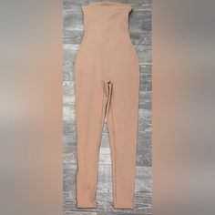 Skims All In One Strapless Onesie Jumpsuit Catsuit Nwt Size Xl In The Color Sienna Fitted High Waist Bodysuit, Fitted Loungewear Overalls, Fitted High-waist Jumpsuits For Loungewear, One Shoulder Jumpsuit, Black Romper, Lace Knitting, Catsuit, Heather Grey, Pant Jumpsuit