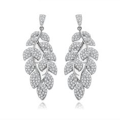 Material: Copper, Rhodium Plated, Cubic ZirconiaSize: 4.3cm by 1.6cm Weight: 8.7gDesign: Crystal Leaves on a Branch Drop Dangle Statement EarringsColor: White, Silver Travel Inspired Jewelry, Argentium Silver Jewelry, Sapphire Wedding, Statement Drop Earrings, Chunky Necklace, Cluster Earrings, Silver Drop Earrings, Leaf Earrings, Necklace Earring Set