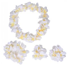 PRICES MAY VARY. ONE SIZE FITS MOST - Flower necklace circumference：approximate 41.3 inch/(105 cm);Elastic flower headband: 16.5 inch/42 cm(max 80 cm);Elastic flower bracelets: 5.9 inch/15cm (max 25 cm) SUPER COMFORTABLE AND BIG - There are about 60 pcs flowers(one necklace),the diameter of one piece of flower is about 4.33 inch/11 cm;Silk flower leis,High density sewing production MORE CHOICES FOR YOU - There are multiple colors for this item:Green of vitality;Red of passion;Ripe yellow,etc SUI Hawaiian Costume, Wedding Lei, Flower Lei, White Clothing, Hawaiian Theme, Hawaiian Party, Hawaiian Luau, Hawaiian Flowers, Silk Material