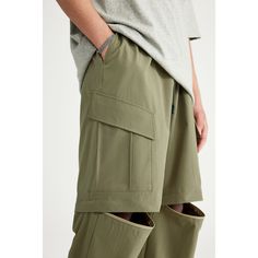 Outdoor Plaid Detachable Cargo Pants Fabric: 100% Polyester Size: S, M, L, XL Multiple Color Selections: Army Green  Season: Spring, Fall, Summer Outdoor Khaki Pants With Built-in Shorts, Utility Pants With Built-in Shorts For Outdoor, Khaki Outdoor Pants With Built-in Shorts, Green Cargo Outfit Men, Green Techwear Wide Leg Bottoms, Green Wide Leg Techwear Bottoms, Green Wide-leg Techwear Bottoms, Green Techwear Bottoms With Multiple Pockets, Green Utility Short Pants