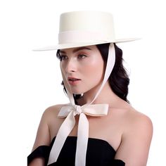 The Heiress, Ivory - Bijou Van Ness Luxury Adjustable Hat With Ribbon, Elegant Toquilla Straw Panama Hat, Chic Cream Toquilla Straw Boater Hat, Elegant White Fedora Straw Hat, Elegant White Adjustable Panama Hat, Chic White Toquilla Straw Hat, White Elegant Panama Hat, Elegant Toquilla Straw Boater Hat For Spring, Elegant Cream Panama Hat In Toquilla Straw