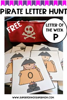 pirate letter hunt with free printables for kids to practice letters and numbers in the classroom