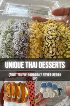 Thai desserts Thai Desserts, Mango Sticky Rice, Thai Street Food, Thai Dessert, Sticky Rice, Thai Recipes, Pastry, Mango, Thailand