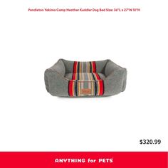 a dog bed is shown with the text anything for pets