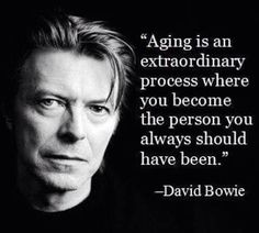 a man in black shirt with quote about aging is an extraordinary process where you become the person you always should have been