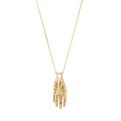 Even cranky old Aristotle believed that lines are not written into the hand without reason, and in this exceptionally detailed little palm from Athenian artist Ioanna Eleftheriou that point comes full circle. Which line stands out the most to you & why, a necklace in 14k yellow gold on a dramatic 30" solid gold 14k chain. Antique Gold Jewelry For Blessing, Antique Gold Jewelry For Blessing Occasions, Yellow Gold Etched Brass Necklace, Yellow Gold Etched Brass Necklaces, 14k Gold Engraved Jewelry For Blessing, Symbolic 14k Gold Ceremonial Necklace, Spiritual Etched Yellow Gold Necklace, Ceremonial Symbolic 14k Gold Necklace, One Of A Kind Yellow Gold Spiritual Necklaces