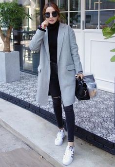 [MIAMASVIN] SINGLE BREASTED COAT WITH SLIM LAPEL Spring Korea, Korean Winter Outfits, Fashion 60s, Japan Outfits, Posts Ideas, Korean Winter, Korean Fashion Winter, Japan Outfit, Fashion 80s