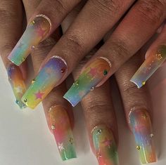 Funky Vibes, Airbrush Nails, Edgy Nails, Simple Acrylic Nails, Really Cute Nails, Nails Only, Bling Acrylic Nails, Kawaii Nails, Unique Nails