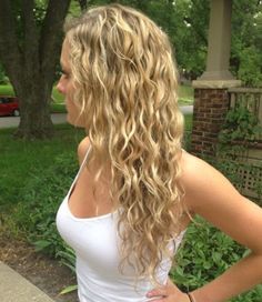 Perm Hair Products Curls, Perms Blonde Hair, Long Spiral Permed Hair, Braided Perms For Long Hair, Beach Curl Perm Long Hair, Women’s Permed Hair, Perm On Blonde Hair, Long Wavy Permed Hair, Before And After Perm Long Hair