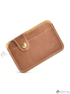 Bird in Bag - Elegant Leather Card Case With Secure Closure Brown Travel Coin Purse With Card Slots, Casual Rectangular Card Holder With Rfid Blocking, Brown Wallets With Interior Card Slots For Daily Use, Brown Wallets With Card Slots For Daily Use, Casual Rfid Blocking Rectangular Card Holder, Rectangular Card Holder With Pockets For Daily Use, Rectangular Card Holder For Daily Use, Everyday Leather Envelope Card Holder, Brown Wallet With Cell Phone Pocket For Daily Use