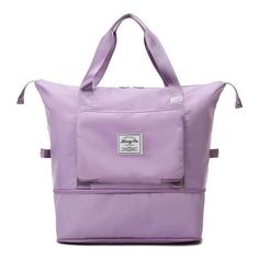 Color: Light Purple Womens Gym Bag, Waterproof Tote, Waterproof Travel Bag, Folding Bag, Handbag Outfit, Travel Handbags, Travel Bags For Women, Travel Duffle, Duffle Bag Travel