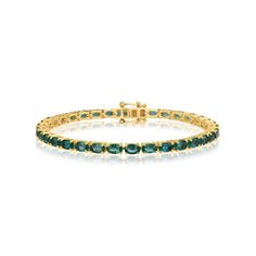 Eshed is a worldwide diamond and emerald supplier.  From Fifth Avenue in New York to La Place Vendome in Paris, and from London's Bond Street to Asia's finest shopping centers, Eshed is a trusted source for precious stones.  Free shipping + 100% money-back guarantee   Bracelets Specifications: ✦ Yellow Gold ✦ Stone Type: Natural Emeralds  ✦ Shape: Oval ✦ Carat: 7.70 ✦ Clarity: Eye Clean ✦ Color: Green  Feel free to check out our other stones: Emerald Tennis Bracelet, Bracelet Emerald, Gold Tennis Bracelet, Green Bracelet, Green Eye, Bond Street, Rose Gold Metal, Gold Stone, Fine Jewelry Gift