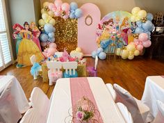 Disney princess party birthday party Birthday Party Theme Decorations, Disney Princess Party, Princess Birthday Party, Princess Birthday, Princess Party, Birthday Party Themes, Birthday Parties