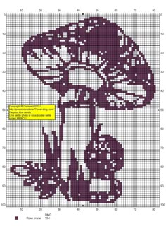 a cross stitch pattern with an image of a mushroom