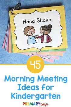 a poster with the words hand shake on it and an image of two children shaking hands