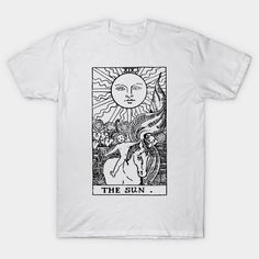 the sun tarot card on a white t - shirt