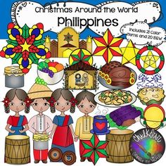 christmas around the world philippines clip art and craftivity kit for children to make their own holiday decorations