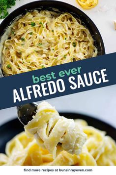 the best ever alfredo sauce in a skillet