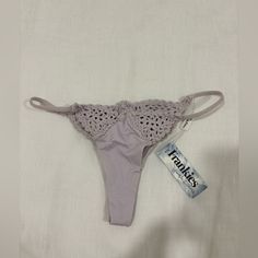 New - Never Worn Before But Needs Wash As Purchased From Trunk Show! (See Images Of Scuff Marks) Frankie’s Bikinis Stella Bottom In Lavender And In Size L - Still Tiny Though 11111-Lav-Cheeky -L Msrp $100 Summer String Swimwear Bra Friendly, Bra Friendly String Swimwear For Beach, Frankies Bikinis Knit Set, Frankies Bikinis Loungewear, Frankies Bikinis Set, Frankie’s Bikinis Knit Set, Frankie’s Bikinis, Frankies Bikinis, Womens Swim