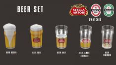 the different types of beer glasses are shown