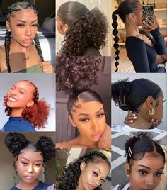 Hairstyle Ideas For Natural Curly Hair, Quick Natural Hair Styles For Work, Curly Hair Inspo Hairstyles School, 4d Hair Natural Styles, High Ponytail Hairstyles For Black Women Natural Hair, Quick Styles For Natural Hair, Natural Curly Hair Ideas, Y2k Locs, Curly Hair Looks Hairstyles