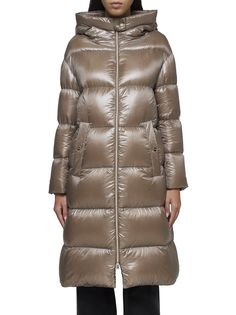 Down Jacket from HernoComposition: Synthetic->polyamide, 100% Herno Jacket, Chloe Purses, Versace Shop, Long Parka, Prada Leather, Linen Shop, Dove Grey, Prada Shoes, Sneaker Wedge