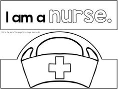 i am a nurse coloring page with the words, i am a nurse on it