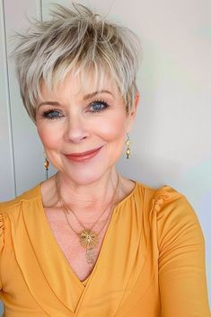 Current Haircuts, Bold Haircuts, Short Spiky Haircuts, Grey Blonde Hair, Short Spiked Hair, Haircuts For Older Women, Shaggy Short Hair, Short Haircut Styles