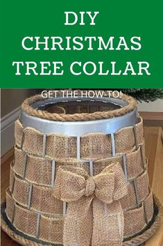 a diy christmas tree collar made out of burlock