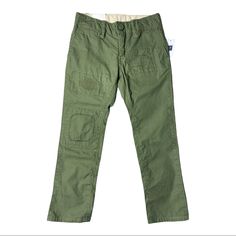 Gap Size 5 Slacks. Olive Green. Pocket. Thread Stitching Design. Nwt Gap Casual Bottoms With Patch Pockets, Casual Gap Bottoms With Patch Pockets, Cotton Cargo Pants By Gap, Gap Cotton Cargo Pants With Pockets, Gap Cotton Cargo Pants, Gap Cotton Pants With Side Pockets, Casual Green Pants By Gap, Gap Casual Green Pants, Casual Green Gap Pants