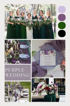 purple and green wedding color scheme