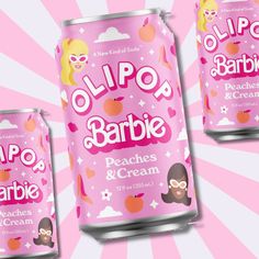 two cans of lippop barbie peaches and cream