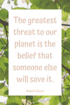 the greatest threat to our planet is the belief that someone else will save it