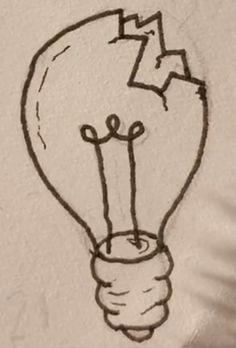 a drawing of a lightbulb with an arrow on it's head and two hands holding the bulb