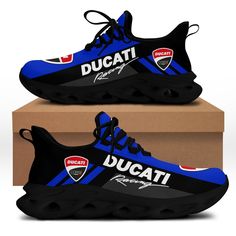 Ducati Racing Bs Running Shoes Ver 1  Blue  Lightweight construction with breathable mesh fabric provides a comfortable and flawless fit. Black Shoes Men, Shoe Men, Mens Shoes Black, Ducati Monster, Black Shoes Women, White Shoes Women, Yeezy Shoes, Footwear Collection, Dinosaur Print