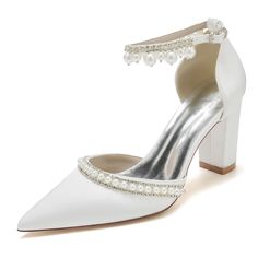 Pick from a range of Lavetir wedding shoes & high heels available in various sizes, colors and more. Shop shoes collection in glitter, satin and lace. Comfortable wear for bridal party, formal wear, night out and weddings. Shoes detail: Lining Material: Synthetic Leather; Upper Material: Silk Satin; Outsole Material: Rubber; Decoration: Ankle Strap; Pearl; Rhinestone; Tassel; Styles: Closed Toe; Heel Type: Chunky Heel; Heel Height: 8.5cm; Occasion: Dress; Wedding; Party & Evening; Special Oc Crystal Chain, Chunky Heel, Haiti, Low Heels, Chunky Heels, Types Of Shoes, Wedding Shoes, Blue Sapphire, Block Heels