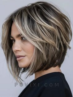 34 Layered Bob Hairstyles for 2024: Trends for Short, Medium, Long, Fine and Curly Hair Medium Bobs Haircuts, Short Hairstyles Thick Hair Women, Balayage Shoulder Length, Best Hairstyles For Fine Hair, Hair Short Layers, Bob Haircuts For Women Medium, Long Bob With Layers, Bob Hairstyles For Thick Hair