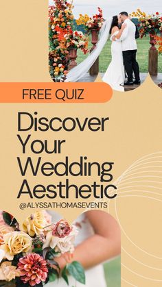 a wedding photo with the words free quiz on it and an image of a bride and groom