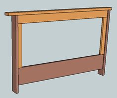 a wooden table with two legs and a shelf on the top, in front of a gray background