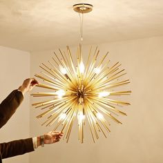 Postmodern firework chandelier Starburst Chandelier, Stylish Chandelier, Geometric Lamp, Modern Led Lighting, Ball Pendant Lighting, Led Light Design, Hanging Pendant Lamp, Lamp Pendant, Living Room Restaurant